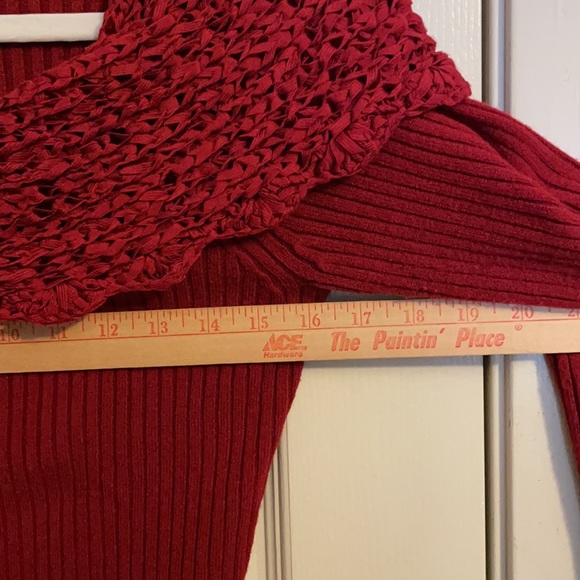 IZ Byer California red tunic sweater size Medium 3/4 sleeves - Picture 9 of 11